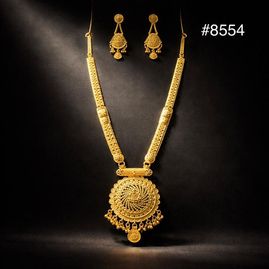 Gold Plated LONG NECKLACE 5 Gram Gold Plated Jewellery PMJ Model No : 8554