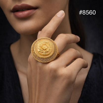Gold Plated Finger Ring 5 Gram Gold Plated Jewellery PMJ Model No : 8560