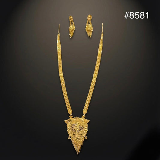 Gold Plated LONG NECKLACE 5 Gram Gold Plated Jewellery PMJ Model No : 8581