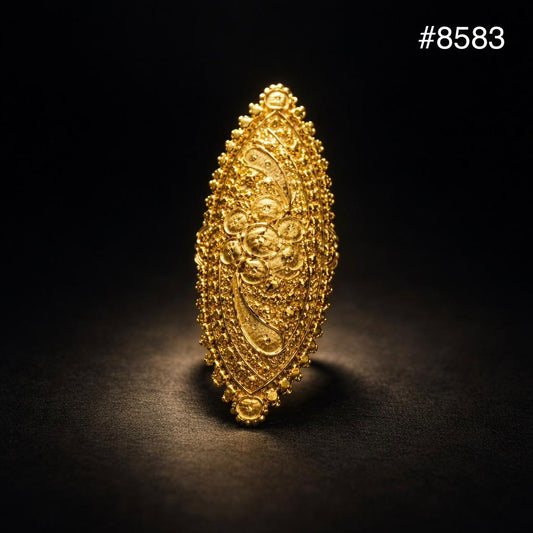 Gold Plated Finger Ring 2 Inch 5 Gram Gold Plated Jewellery PMJ Model No : 8583