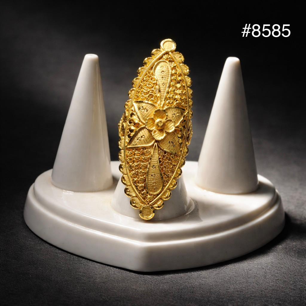 Gold Plated Finger Ring 2 Inch 5 Gram Gold Plated Jewellery PMJ Model No : 8585