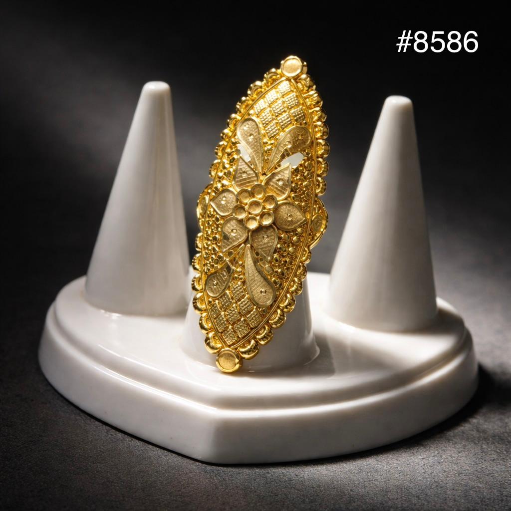 Gold Plated Finger Ring 2 Inch 5 Gram Gold Plated Jewellery PMJ Model No : 8586