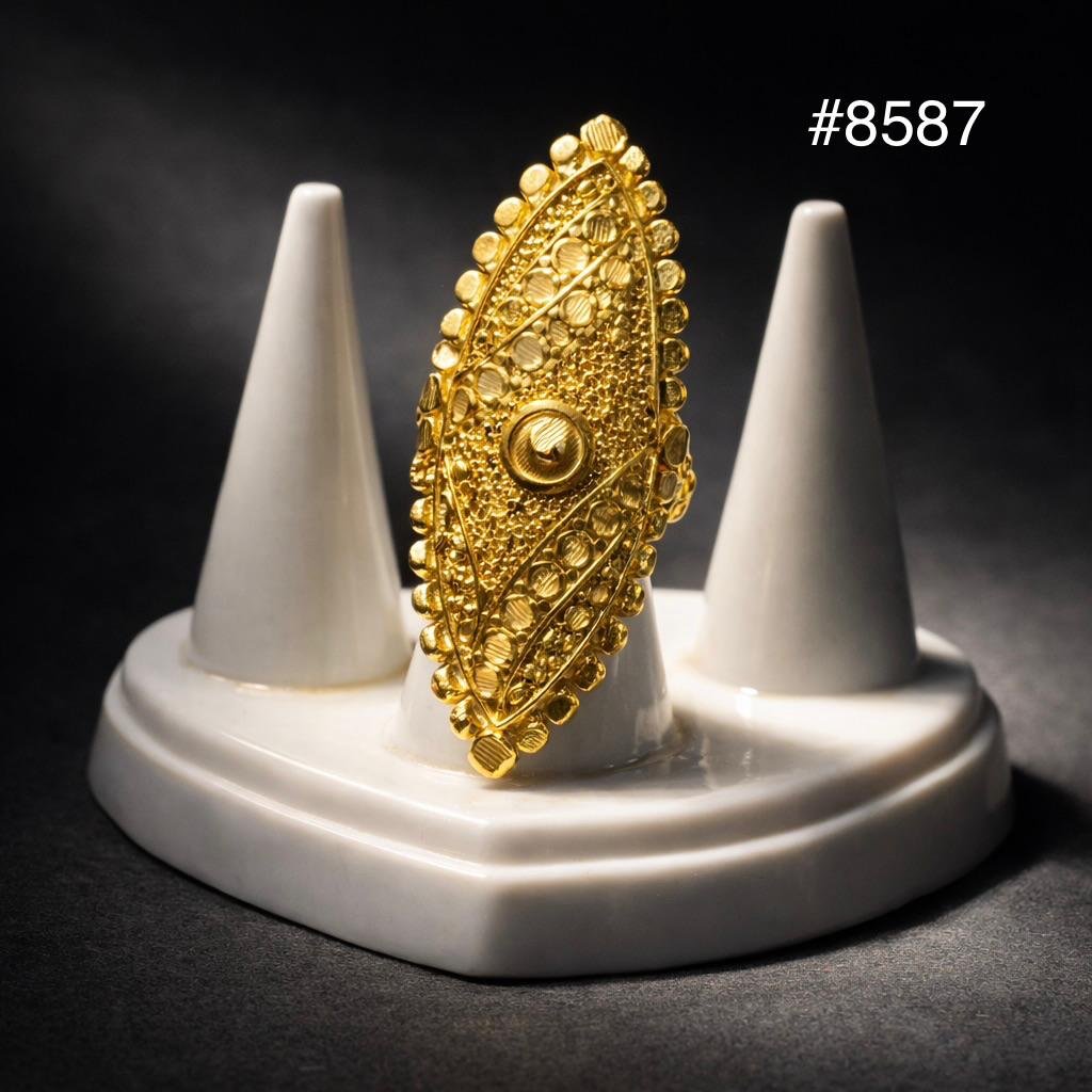 Gold Plated Finger Ring 2 Inch 5 Gram Gold Plated Jewellery PMJ Model No : 8587