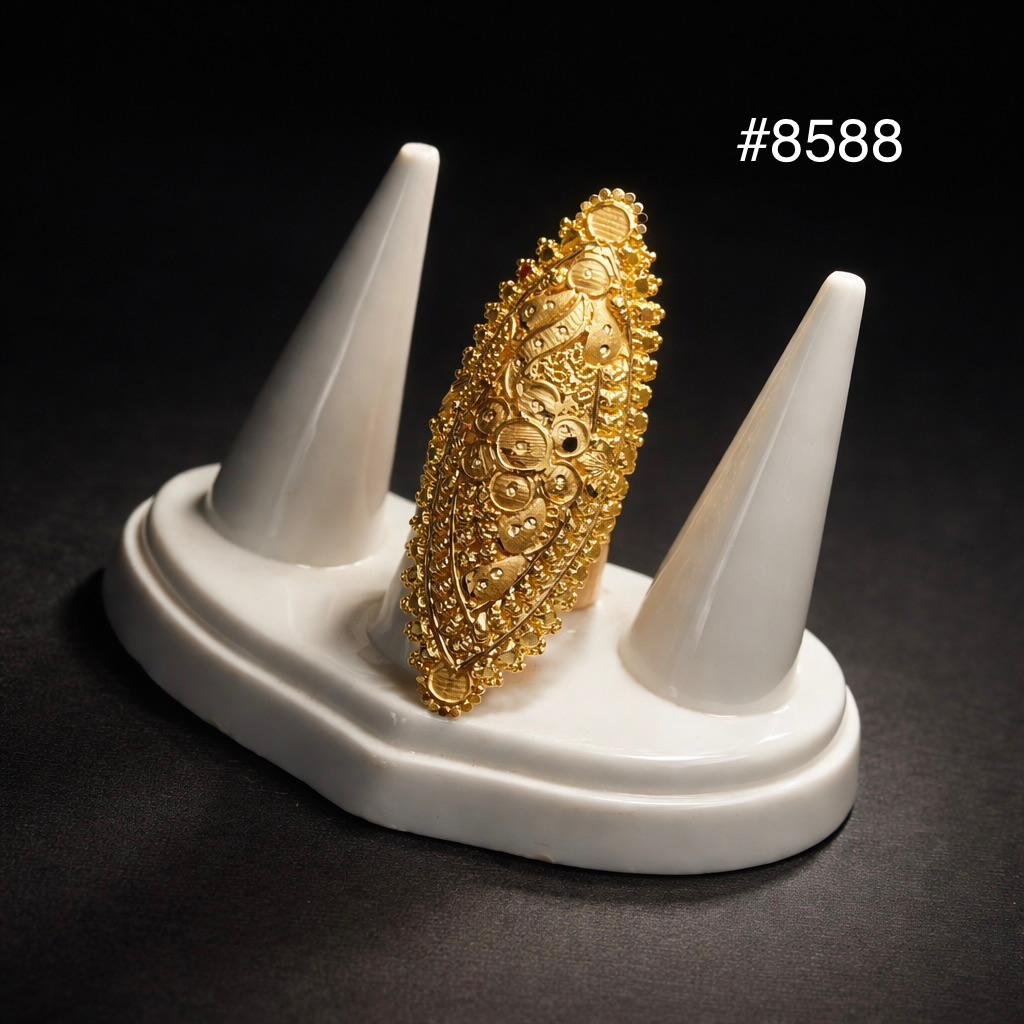 Gold Plated Finger Ring 2 Inch 5 Gram Gold Plated Jewellery PMJ Model No : 8588
