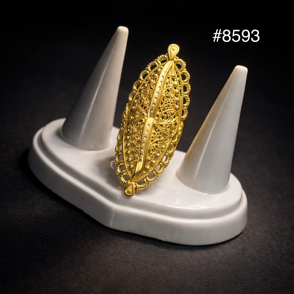 Gold Plated Finger Ring 2 Inch 5 Gram Gold Plated Jewellery PMJ Model No : 8593