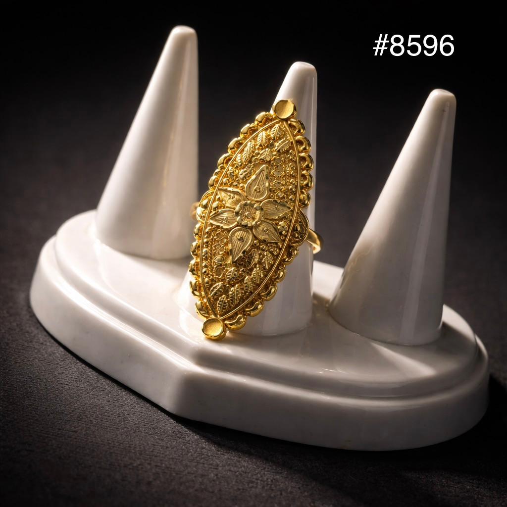 Gold Plated Finger Ring 1.5 Inch Gold Plated Jewellery PMJ Model No : 8596