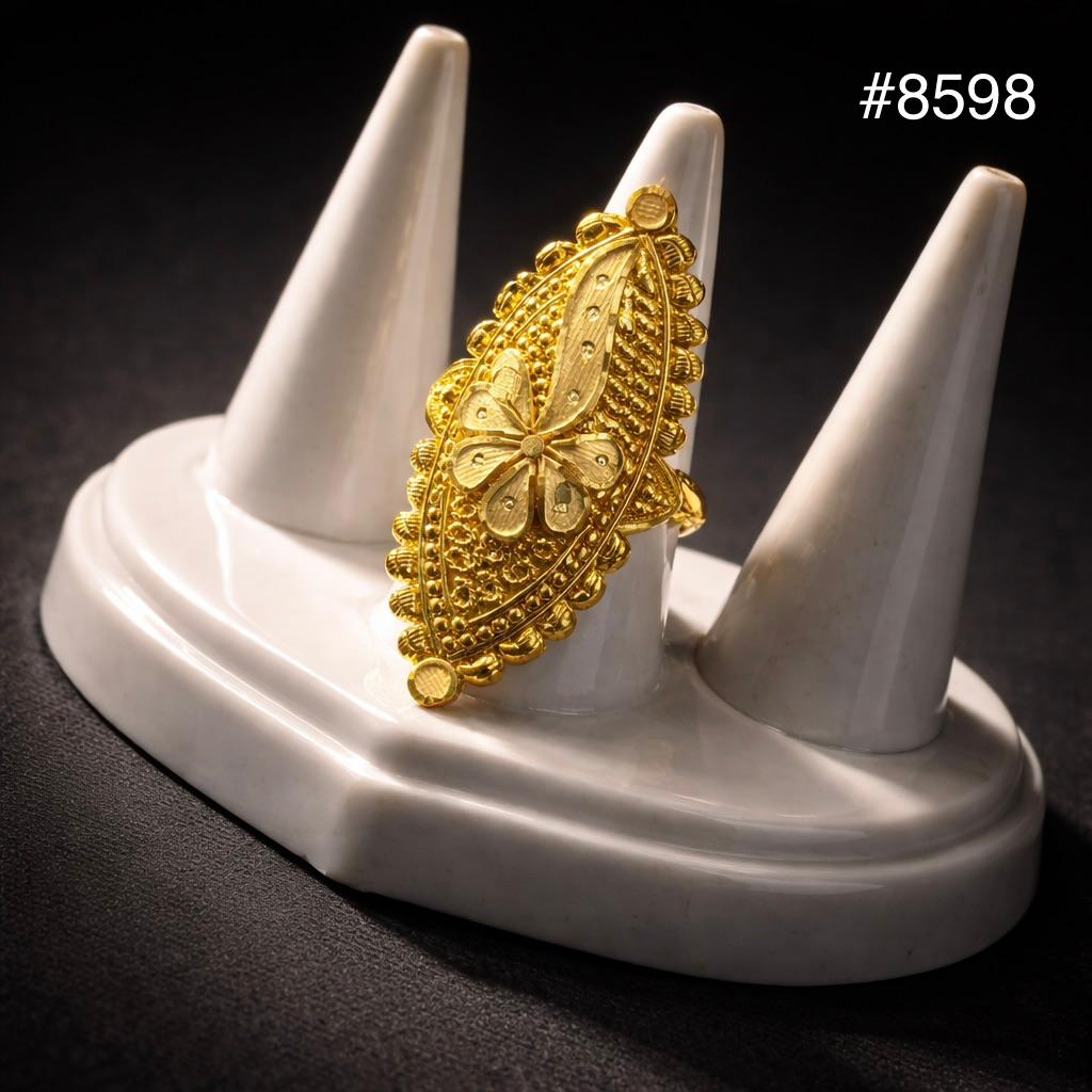 Gold Plated Finger Ring 1.5 Inch Gold Plated Jewellery PMJ Model No : 8598