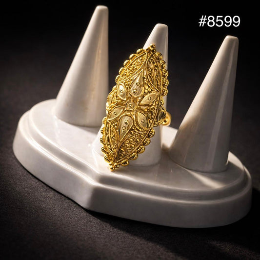 Gold Plated Finger Ring 1.5 Inch Gold Plated Jewellery PMJ Model No : 8599