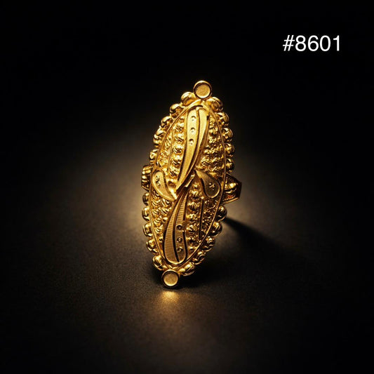Gold Plated Finger Ring 1.5 Inch Gold Plated Jewellery PMJ Model No : 8601