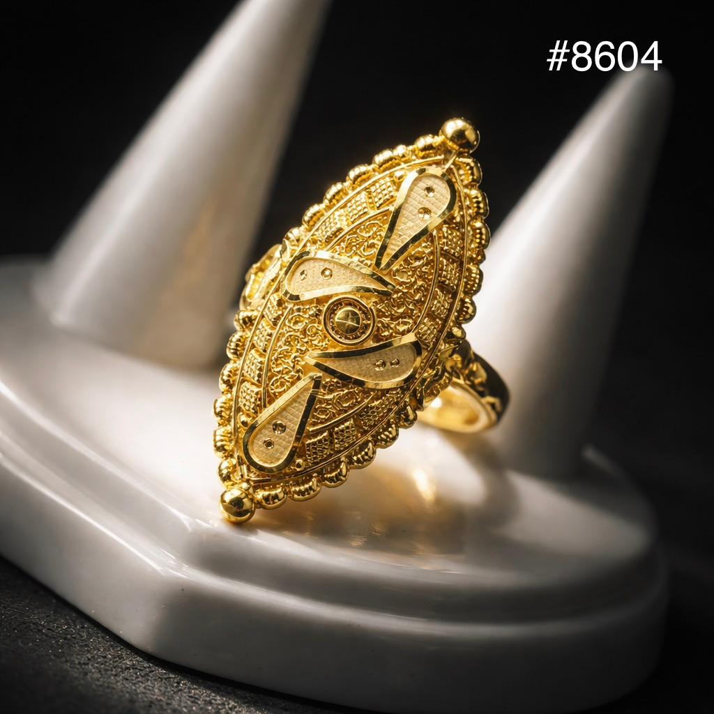 Gold Plated Finger Ring 1.5 Inch Gold Plated Jewellery PMJ Model No : 8604