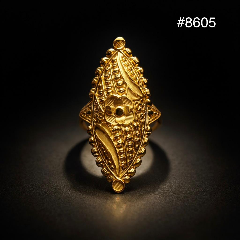 Gold Plated Finger Ring 1.5 Inch Gold Plated Jewellery PMJ Model No : 8605