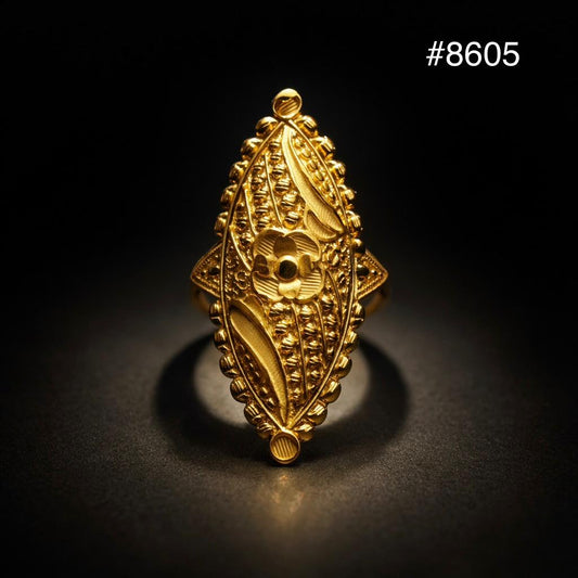 Gold Plated Finger Ring 1.5 Inch Gold Plated Jewellery PMJ Model No : 8605