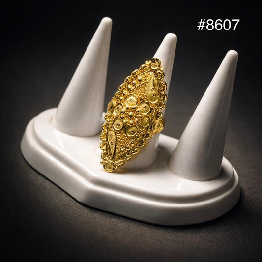 Gold Plated Finger Ring 1.5 Inch Gold Plated Jewellery PMJ Model No : 8607