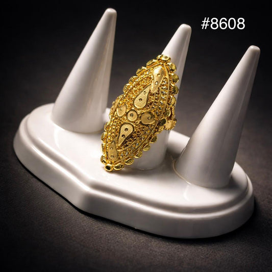 Gold Plated Finger Ring 1.5 Inch Gold Plated Jewellery PMJ Model No : 8608