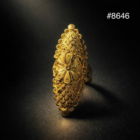 Gold Plated Finger Ring 2 Inch 5 Gram Gold Plated Jewellery PMJ Model No :  8646