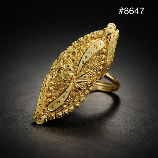 Gold Plated Finger Ring 2 Inch 5 Gram Gold Plated Jewellery PMJ Model No : 8647