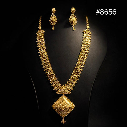 Gold Plated LONG NECKLACE 5 Gram Gold Plated Jewellery PMJ Model No : 8656