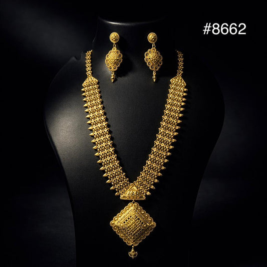 Gold Plated LONG NECKLACE 5 Gram Gold Plated Jewellery PMJ Model No : 8662