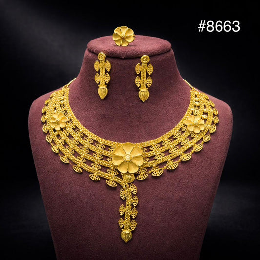 Gold Plated LONG NECKLACE 5 Gram Gold Plated Jewellery PMJ Model No : 8663