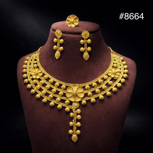 Gold Plated Short NECKLACE 5 Gram Gold Plated Jewellery PMJ Model No : 8664