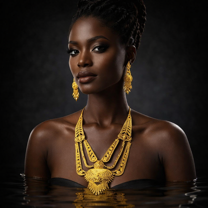Poojamani Royal Filigree Long Necklace Set – PMJ Design No. 8681