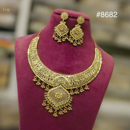 Gold Plated LONG NECKLACE 5 Gram Gold Plated Jewellery PMJ Model No : 8682