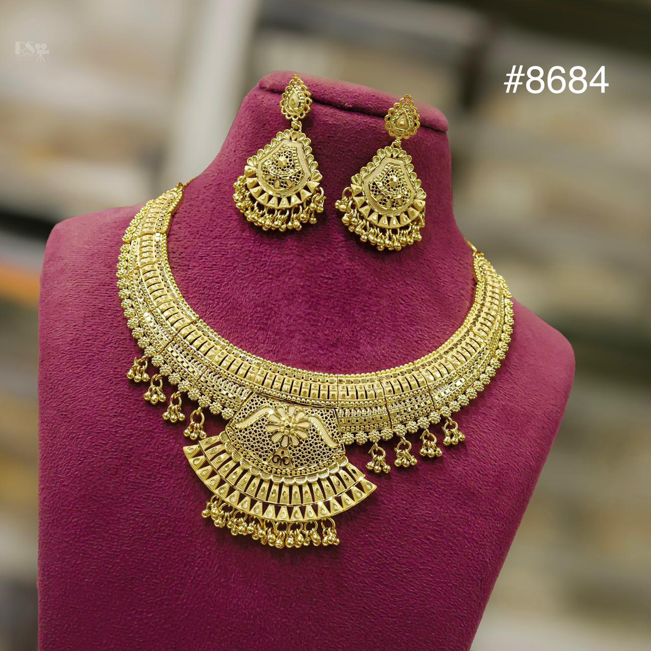 Gold Plated LONG NECKLACE 5 Gram Gold Plated Jewellery PMJ Model No : 8684