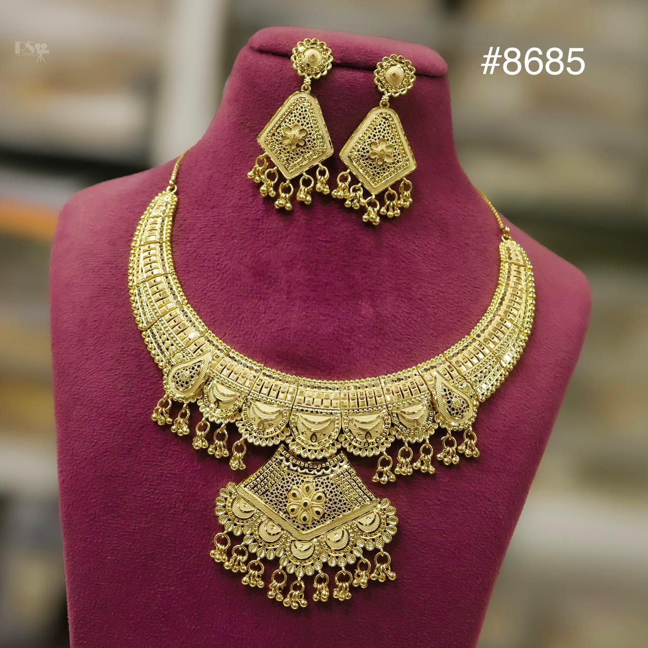 Gold Plated LONG NECKLACE 5 Gram Gold Plated Jewellery PMJ Model No : 8685