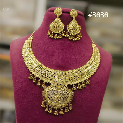 Gold Plated LONG NECKLACE 5 Gram Gold Plated Jewellery PMJ Model No : 8686