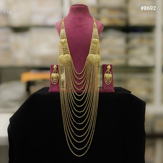 Gold Plated Long NECKLACE 5 Gram Gold Plated Jewellery PMJ Model No : 8692