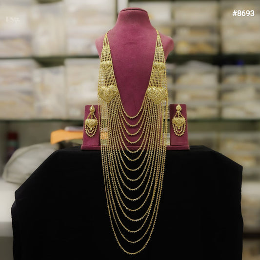 Gold Plated Long NECKLACE 5 Gram Gold Plated Jewellery PMJ Model No : 8693