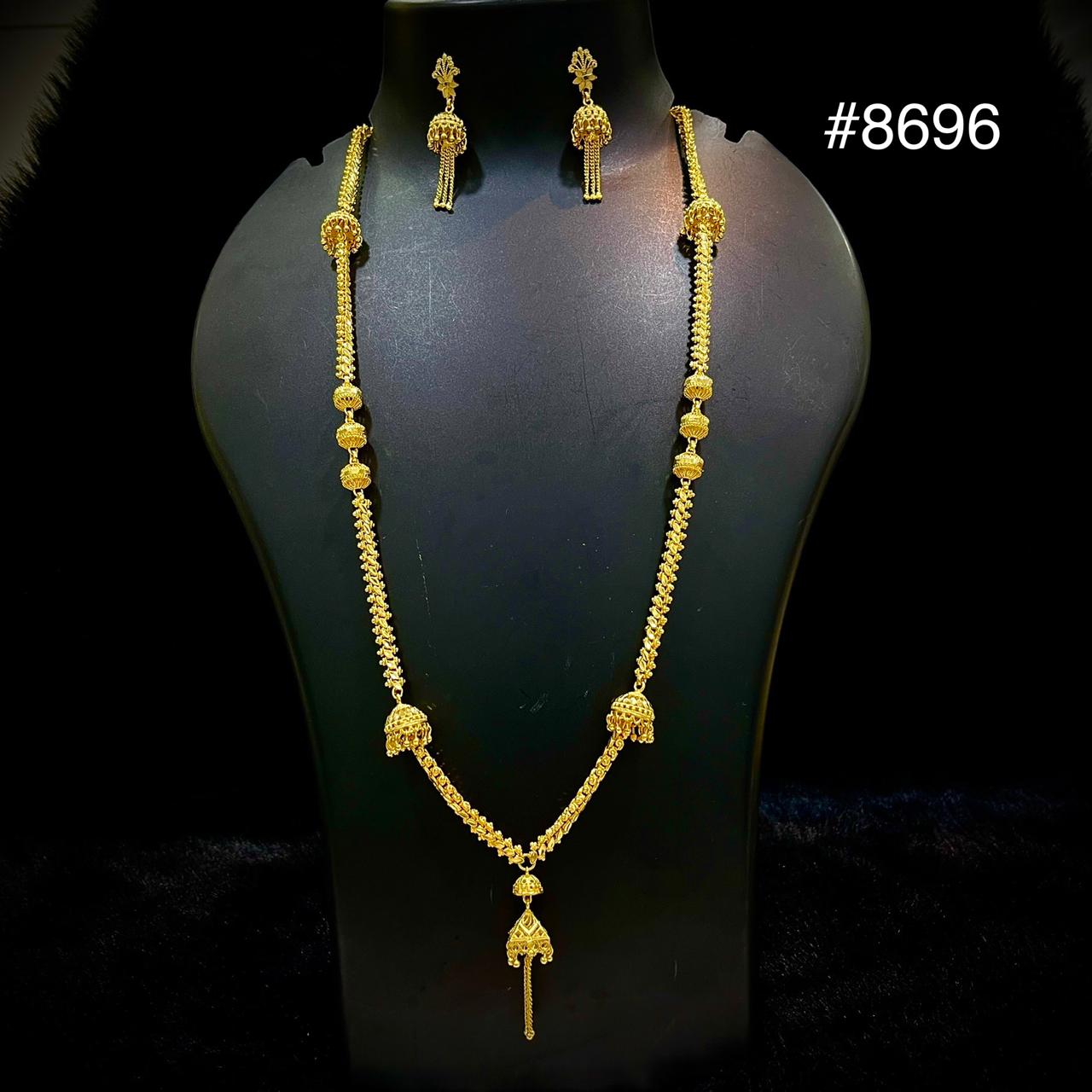 Gold Plated Long NECKLACE 5 Gram Gold Plated Jewellery PMJ Model No :  8696