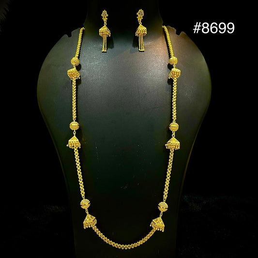 Gold Plated Long NECKLACE 5 Gram Gold Plated Jewellery PMJ Model No : 8699
