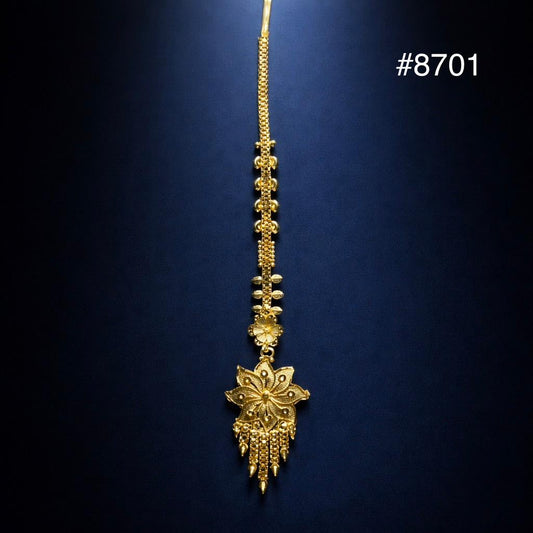 Gold Plated Maang Tika 5 Gram Gold Plated Jewellery PMJ Model No : 8701