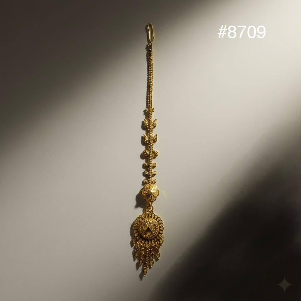 Gold Plated Maang Tika 5 Gram Gold Plated Jewellery PMJ Model No : 8709