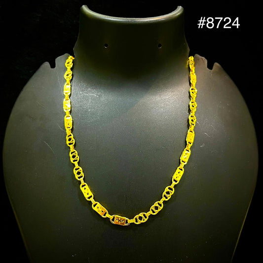 PMJ Fancy Designer Circular & Bar Link Gold Chain Model No : 8724