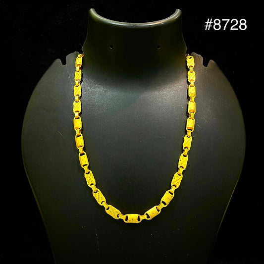 PMJ Premium Rectangular Link Gold Chain Necklace Model No : 8728