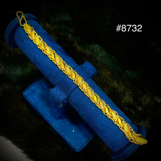 Poojamani Jewellers Designer Textured Link Gold Bracelet Model No : 8732