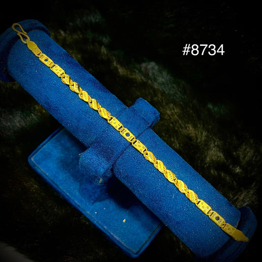 Poojamani Jewellers Designer Dual Pattern Gold Bracelet Model No : 8734