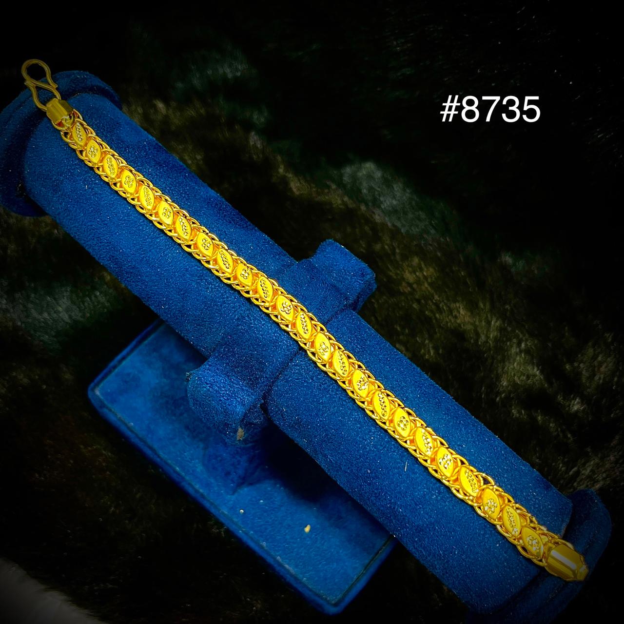 Poojamani Jewellers Designer Floral Link Gold Bracelet Model No : 8735