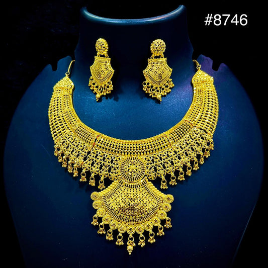 Gold Plated LONG NECKLACE 5 Gram Gold Plated Jewellery PMJ Model No : 8746