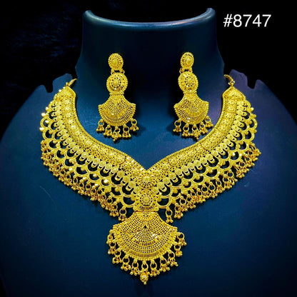Gold Plated LONG NECKLACE 5 Gram Gold Plated Jewellery PMJ Model No : 8747