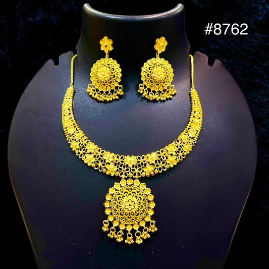 Gold Plated LONG NECKLACE 5 Gram Gold Plated Jewellery PMJ Model No : 8762