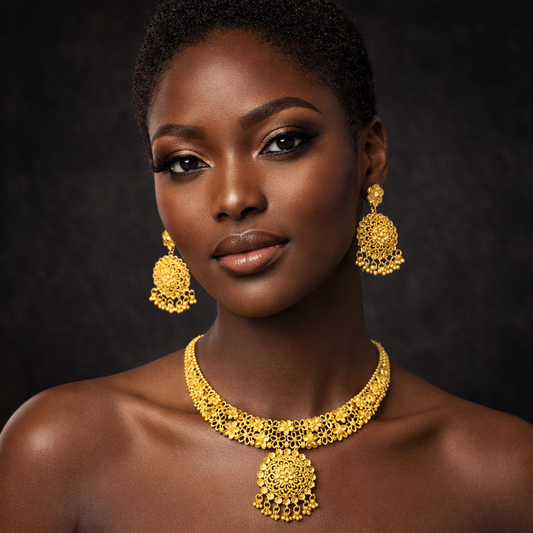 Gold Plated LONG NECKLACE 5 Gram Gold Plated Jewellery PMJ Model No : 8762