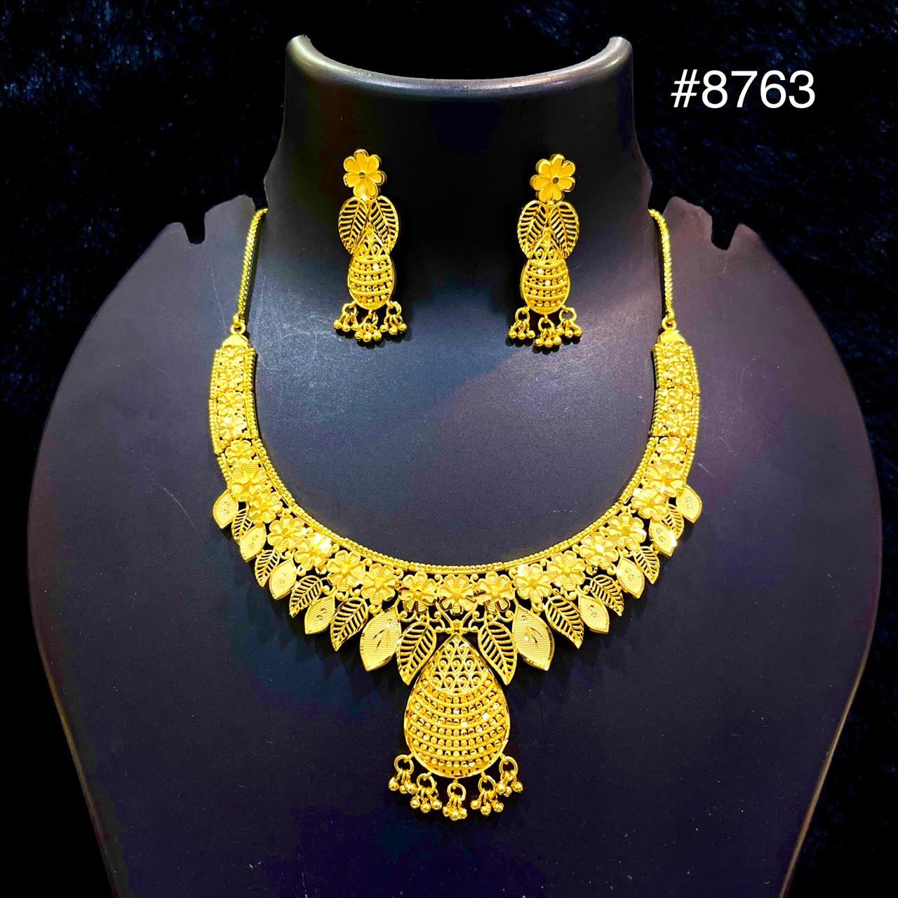 Gold Plated LONG NECKLACE 5 Gram Gold Plated Jewellery PMJ Model No : 8763