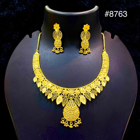 Gold Plated LONG NECKLACE 5 Gram Gold Plated Jewellery PMJ Model No : 8763