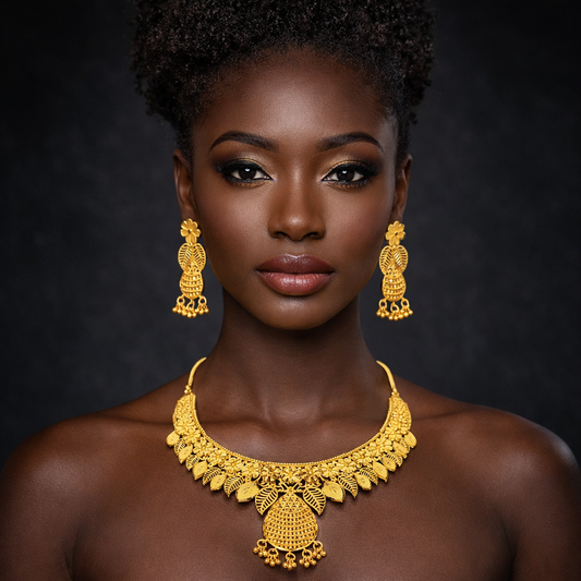 Gold Plated LONG NECKLACE 5 Gram Gold Plated Jewellery PMJ Model No : 8763