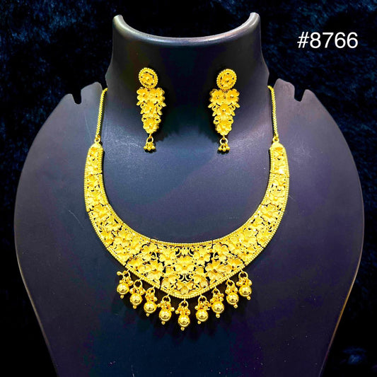 Gold Plated LONG NECKLACE 5 Gram Gold Plated Jewellery PMJ Model No : 8766
