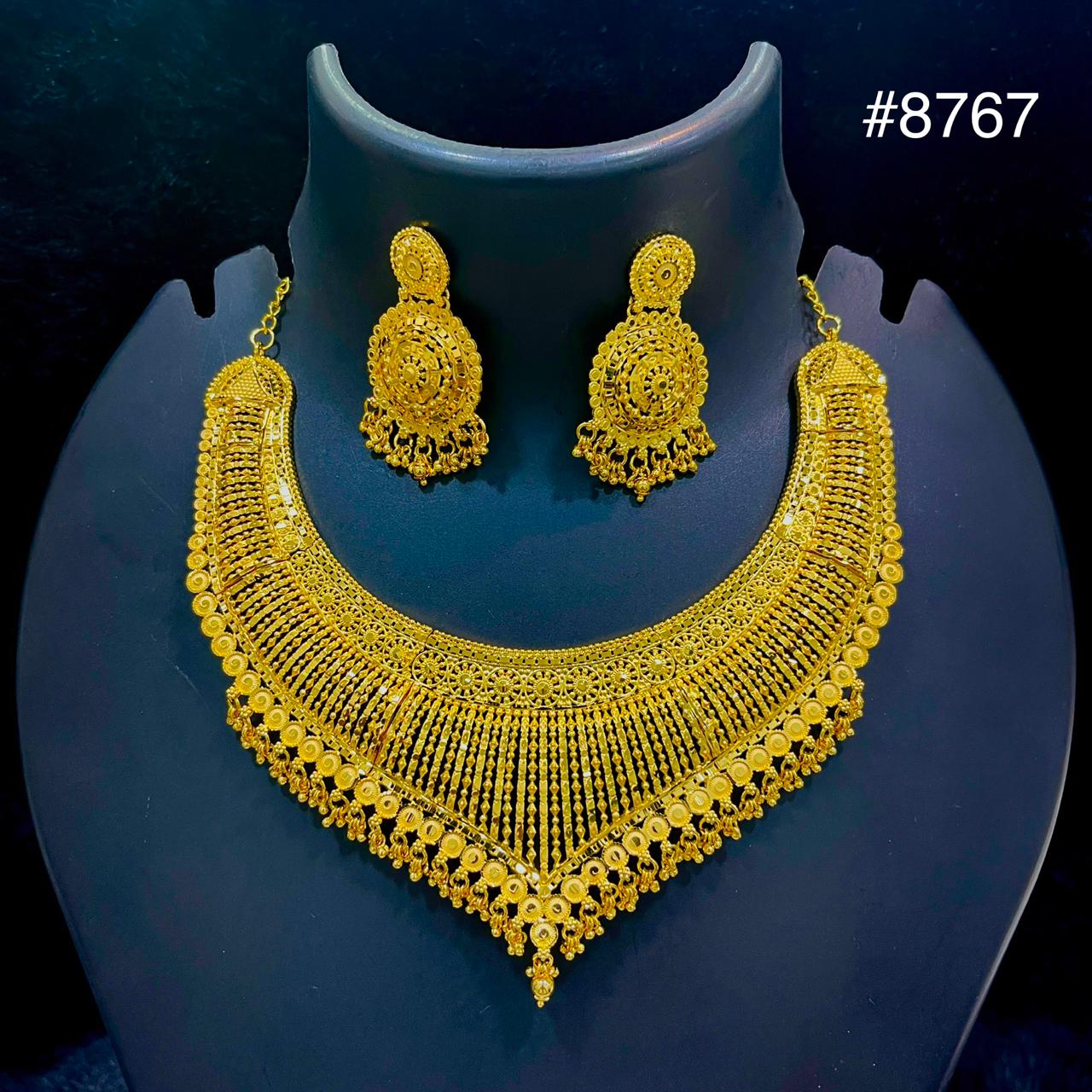 Gold Plated LONG NECKLACE 5 Gram Gold Plated Jewellery PMJ Model No : 8767