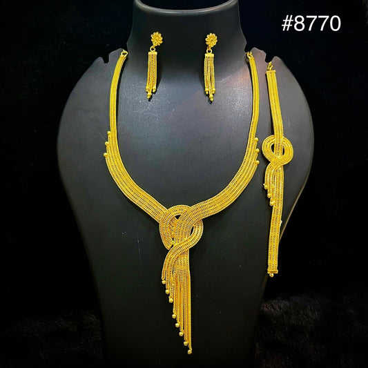 Gold Plated Short Necklace Set, PMJ Model No : 8770
